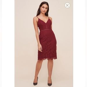 NWT ASTR The Label Lattice Inset Lace Cocktail Dress